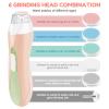 Baby Nail Trimmer Electric Baby Nail File, Baby Nail Clippers with 6 Grinding Heads & LED Light, Safe & Easy Trim Buffer Kit for Baby Newborn Toddler Toes Fingernails Baby Nail Care Kit (Pink) view 3