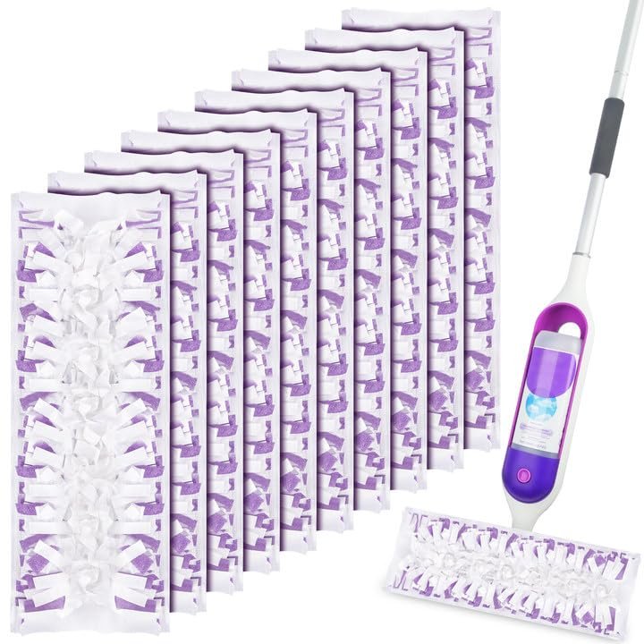 10 Count Disposable Mop Pads Refills for Swiffer PowerMop, Mop Replacement Pads for Power Mop Refills, Unscented Spray Cleaning for All Finished Floors
