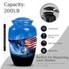 Blue Flying Eagle & American Flag Urns for Human Ashes Adult Female & Male - Large Urns for Human Ashes Adult - Cremation Memorial - 10 Inch view 2