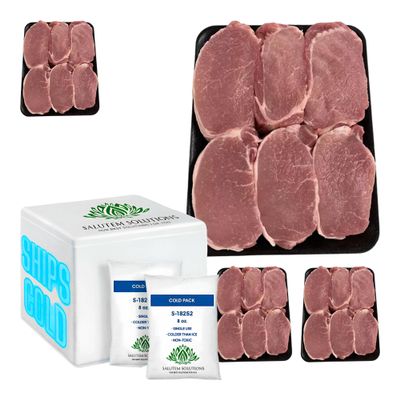 Salutem Vita Boneless Pork Loin Chops, Center-Cut & Lean, 3.1 lbs. (actual weight may vary within 5%) - Pack of 4