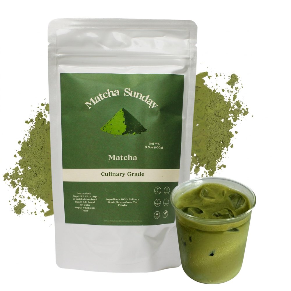 Matcha Sunday Culinary Grade Matcha - Japan - Finely Ground Green Tea Powder - Vibrant Green (100g/ 3.5oz)