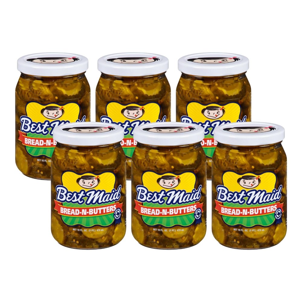 Best Maid Pickles 9-Item Assortment of Dill, Sweet, Bread & Butter, Okra, and Specialty - 3 or 6 Packs (6 Pack, Bread & Butter)