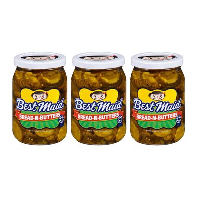 Best Maid Pickles 9-Item Assortment of Dill, Sweet, Bread & Butter, Okra, and Specialty - 3 or 6 Packs (3 Pack, Bread & Butter)