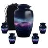 KARYLIZ Car Funeral Cremation Urns for Ashes Adult - Purple Large Burial Urn Keepsake - Blue Memorial Urns for Human Ashes - Decorative Ash Holder for Cremation Set of 4-10 Inch, 3 Inch view 1