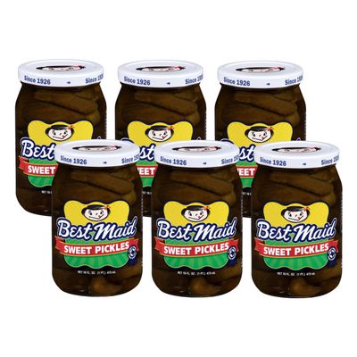 Best Maid Pickles 9-Item Assortment of Dill, Sweet, Bread & Butter, Okra, and Specialty - 3 or 6 Packs (6 Pack, Whole Sweet)