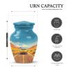KARYLIZ Yellow Car Large Burial Urn for Ashes Adult - Memorial Cremation Urns for Human Ashes Keepsake - Cloud Decorative Funeral Ash Holder for Adult - Set of 5-10 Inch, 3 Inch view 3