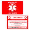 Diabetes Medical Alert Wallet Card, Credit Card Size, Diabetic Supplies for Emergency Identification, Medical Supplies & Equipment for Diabetes Care, Set of 2 view 1