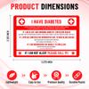 Diabetes Medical Alert Wallet Card, Credit Card Size, Diabetic Supplies for Emergency Identification, Medical Supplies & Equipment for Diabetes Care, Set of 2 view 3