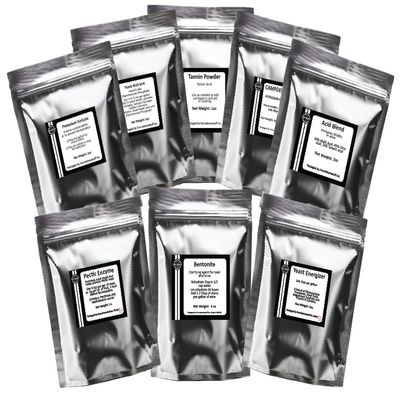 Tapcraft Wine Additive Deluxe Bundle Premium Winemaking Additives Collection Includes Yeast Nutrient, Campden Tablets, Acid Blend, Pectic Enzyme & More Essential Wine Making Supplies
