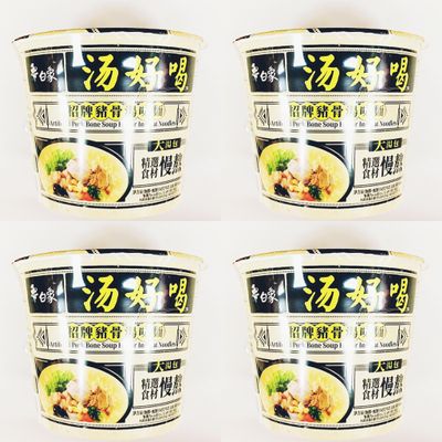 Artificial Pork Bone Soup Flavor Instant Noodles,3.81 Oz,4Cups