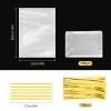 100 Pcs Cellophane Wrap Bags for Gift Baskets 9 x 12 in, MEEZY Clear Basket Treat Bags with Gold Twist Ties for Gift Wrapping Plastic Cello Packaging for Birthday Baby Shower Wedding Party Favors view 2