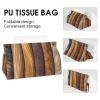 Leather Tissue Box Holder Rectangle Decorative Different Wood Grains Tissue Box for Dressing Table Bathroom Vanity Bedside view 3