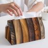 Leather Tissue Box Holder Rectangle Decorative Different Wood Grains Tissue Box for Dressing Table Bathroom Vanity Bedside view 4