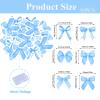 Fyeoxle 30PCS Edible Bow Cupcake Toppers Wafer Paper Bowknot Cake Decoration She is Trying the Knot Cupcake Toppers Edible Coquette Bows for Bow Theme Birthday Party Decoration Supplies (Blue) view 2