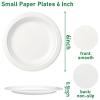 Uniecocus Small Plates 6 Inch, Dessert Paper Plates Disposable for Appetizer, Cake, White, 200 Pack view 2