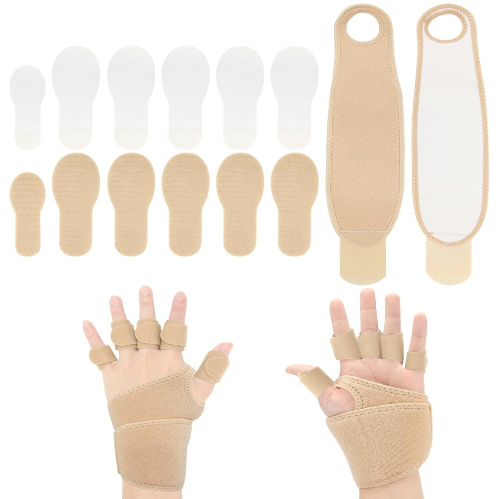 14 PCS Castor Oil Pack Wraps for Hands Wrists and Fingers,Castor Oil Compression Hand Wraps,Adjustable Wrists and Fingers Wraps,Wrists and Fingers Straps for Left & Right Hand,Castor Oil Not Included