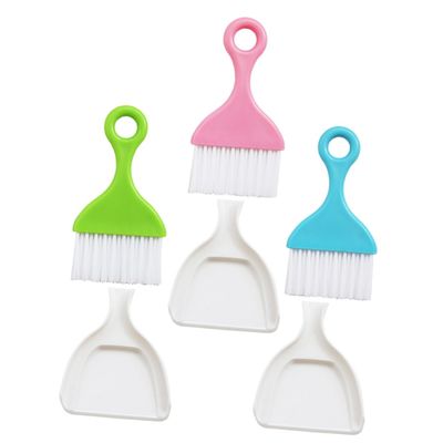 15 Sets Cleaning Brush Desk Accessory Desktop Brush Broom Outdoor Multipurpose Floor Cleaner Desktop Cleaner Outdoor Dustpan Mini Broom Hand Sweep Plastic 5d Diamond Drawing(Assorted Colorx4pcs,14.5X9