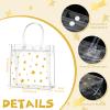 Aliceset 20 Pcs 8 x 8 x 3.15 Inch Clear PVC Gift Bags with Handles Small Gold Foil Star Transparent Star Party Favor Goodie Bags for Baby Shower Birthday Wedding Candy Snack Gift Wrapping view 2