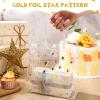 Aliceset 20 Pcs 8 x 8 x 3.15 Inch Clear PVC Gift Bags with Handles Small Gold Foil Star Transparent Star Party Favor Goodie Bags for Baby Shower Birthday Wedding Candy Snack Gift Wrapping view 3