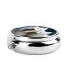 White Dog Pill Box 3 Compartment Round Portable Pill Case for Pocket or Purse Small Weekly Medicine Planner Travel Pillbox with Mirror Decorative Metal Vitamin Holder Gifts view 4