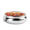 Rainbow Candy Pill Box 3 Compartment Round Portable Pill Case for Pocket or Purse Small Weekly Medicine Planner Travel Pillbox with Mirror Decorative Metal Vitamin Holder Gifts view 4