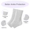 2 Pairs of Compress Bamboo Foot Sleeves,Keep Warm Bamboo Ankle Socks Foot Sleeves, Suitable for Cold Protection Against Swelling and Sprains (Gray,One Size Fits All) view 2