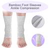 2 Pairs of Compress Bamboo Foot Sleeves,Keep Warm Bamboo Ankle Socks Foot Sleeves, Suitable for Cold Protection Against Swelling and Sprains (Gray,One Size Fits All) view 3