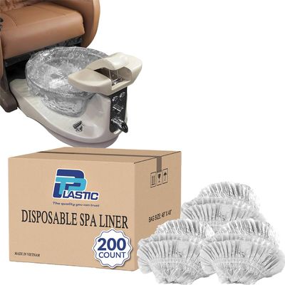 TP PLASTIC Disposable Spa Liners for Pedicure, 200 Count, Clear, 48 x 48 in