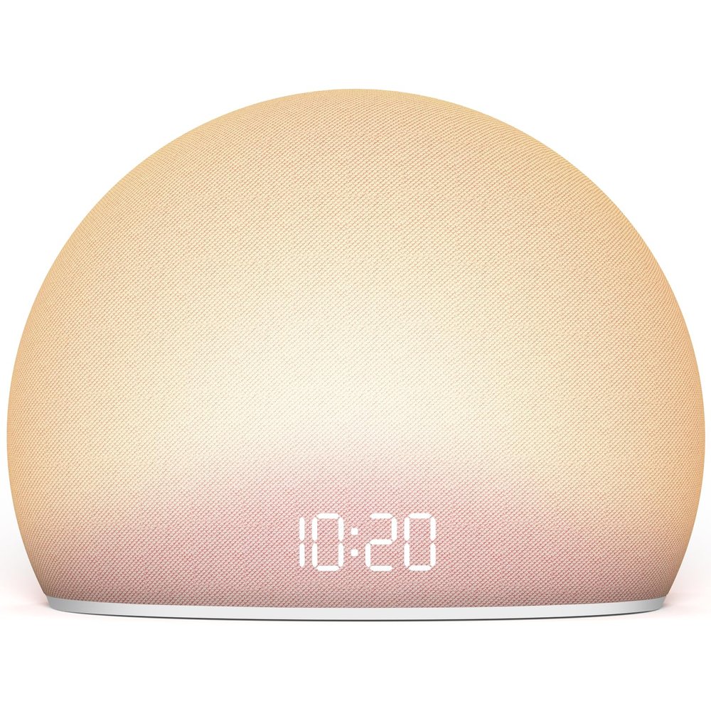 HOUSBAY Sunrise Alarm Clock, White Noise Sound Machine for Bedroom | Natural Wake-Up Light with Gentle Alarm Sounds, 20 Soothing Sleep Aids, Dimmable Display, Screen-Free Design - Pink