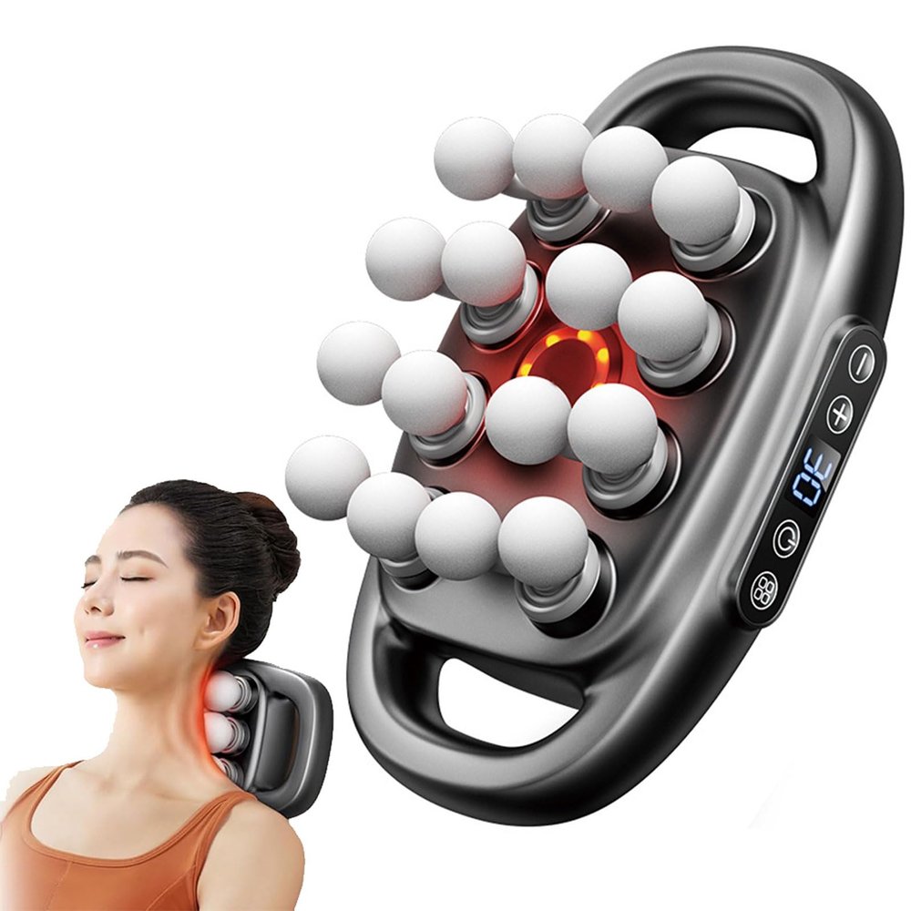 16 Head Massage Gun Deep Tissue with 16 Massages Heads, Electric Massager Tool for Legs,Arms,Waist,Back,Buttocks,Full Body Muscle Pain Relief,Ideal Gifts for Women,Men, Mom,and Dad