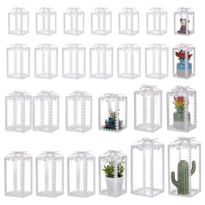 FREEBLOSS 28 Pcs Clear PVC Gift Box Transparent Plastic Storage Container with Lid Reusable Party Favor Box for Jewelry, Candies, or Small Gifts, Perfect for Weddings, Birthdays, and Holidays