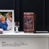 Airplane Large Funeral Canister, Unique Handmade Cremation Chest, Wooden Tribute Urn, 14inch, Black Wood Keepsake Urn view 4