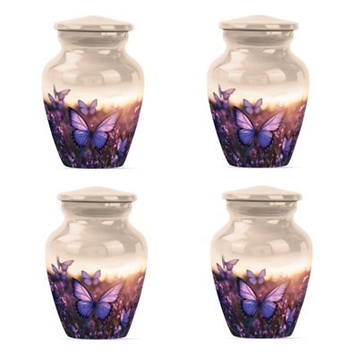 Butterfly Urns for Human Ashes Adult Female, Small Cremation Urn for Ashes for Men, Small Urns for Human Ashes Keepsake, Burial Urn for Ashes for Women(Size - 3inch, 4 Pcs)