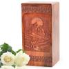 Camel Desert Natural Wooden Cremation Chest, Handcrafted Memory Box, 8-Inch Artistic Remembrance Urn, Clear Brown Urn for Human Ashes Adult Male/Female view 1