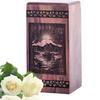 Fishing Boat Dark Wooden Box - Mini Remembrance Casket - Small Tribute Jar 5inch, Black Wood Keepsake Urn view 1