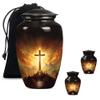 Jesus Cross Urn for Ashes for Women, Large Cremation Urns for Human Ashes Adult Man, Mini Urn for Ashes, Companion Urns for 2 Adults(Size - 10inch 1Pcs, 3inch 2Pcs) view 1