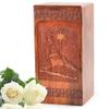 Fishing Boat Wooden Urn - Mini Tribute Box - Small Ashes Holder - Keepsake 5inch, Clear Brown Urn for Human Ashes Adult Male/Female view 1