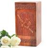 Airplane Wooden Remembrance Box, Compact Ash Container, Personalized Memorial Urn, 5inch, Clear Brown Urn for Human Ashes Adult Male/Female view 1