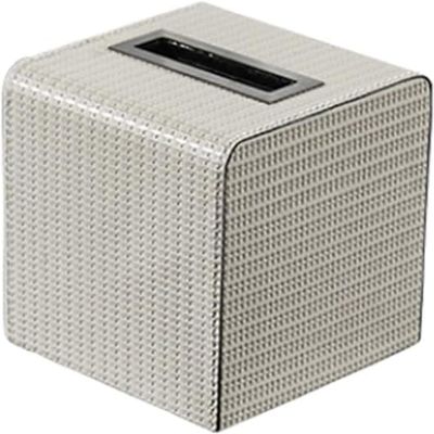 WAGMY Multifunctional Tissue Box Holder Modern Tissue Box Tissue Holder Rectangular Cube Cover PU Leather Paper Box Cover for Home Car Hotel Beige Facial Tissue Box Cover(1)