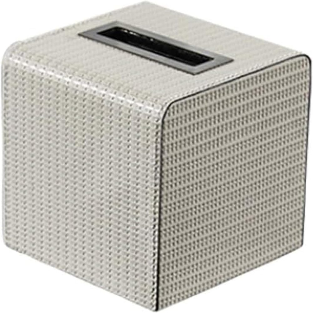 WAGMY Multifunctional Tissue Box Holder Modern Tissue Box Tissue Holder Rectangular Cube Cover PU Leather Paper Box Cover for Home Car Hotel Beige Facial Tissue Box Cover(1)
