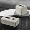 WAGMY Multifunctional Tissue Box Holder Modern Tissue Box Tissue Holder Rectangular Cube Cover PU Leather Paper Box Cover for Home Car Hotel Beige Facial Tissue Box Cover(1) view 3