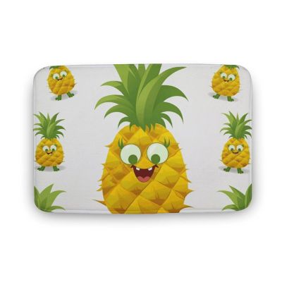 GHEPSDW Bath Mat Non-Slip Mat Large Door Mat Water Absorption Quick Drying Pineapple Printed Floor Mats for Bedroom, Shower and Office