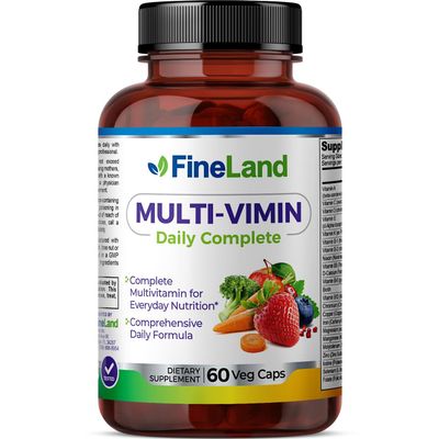 FineLand Multi-Vimin Daily Complete 22 Vitamins Plus 42 Fruits, Vegetables and Herbs with Enzymes, Probiotics and Full Spectrum Minerals 60 Vegan Capsules