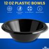 1InTheHome Black Plastic Bowls 12 Oz, Disposable Party Soup/Salad Bowls, (125 Pack) view 2