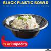 1InTheHome Black Plastic Bowls 12 Oz, Disposable Party Soup/Salad Bowls, (125 Pack) view 3