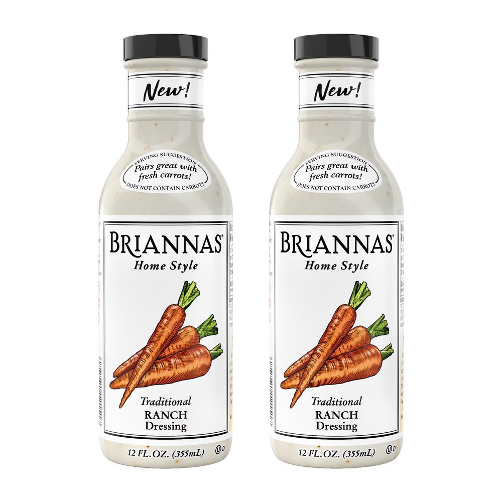 BRIANNAS - Home Style Classic Traditional Ranch Dressing - Fine Salad Dressing made with Premium Ingredients - Gluten Free and Kosher Salad Dressing - 12 oz. Bottles - 2 Pack