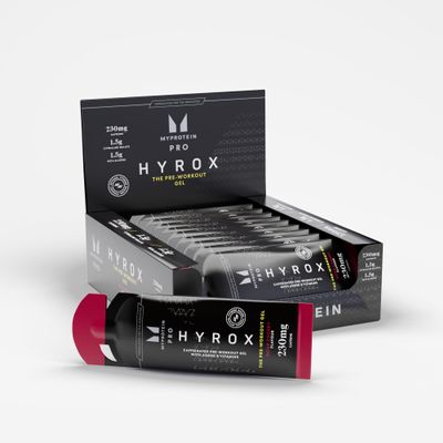 Myprotein Pro x HYROX Pre-Workout Gel (12 Pack), 230mg Caffeine, 1.5g Beta-Alanine & Vitamin B for Improved Stamina & Reduced Fatigue, Endurance Gel for Sports, Workout & HYROX Training, Sour Cherry