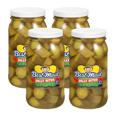 Best Maid Products Dilly Bites 80 Ounce - Bite Size Chucks of Delicious Dill (4 Pack)
