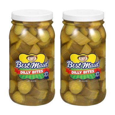 Best Maid Products Dilly Bites 80 Ounce - Bite Size Chucks of Delicious Dill (2 Pack)