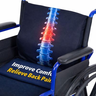 Vive Wheelchair Lumbar Support Cushion for Sling Back Wheel Chairs - Chair Pad for Back Pressure Relief - Memory Foam Backrest - Fits Most Wheelchairs & Transport Chairs - Improves Posture